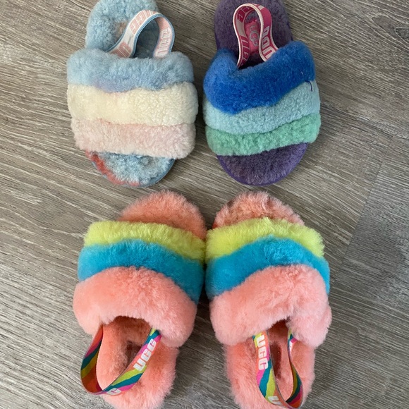 Little kids uggs fur slides / slippers - Picture 6 of 8